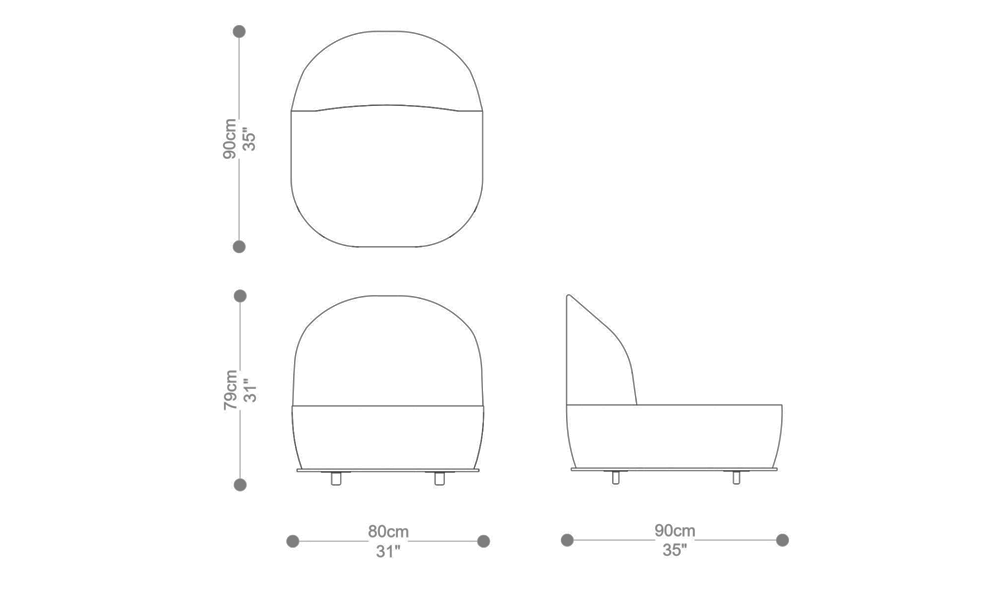 Image of the main dimensions of the product